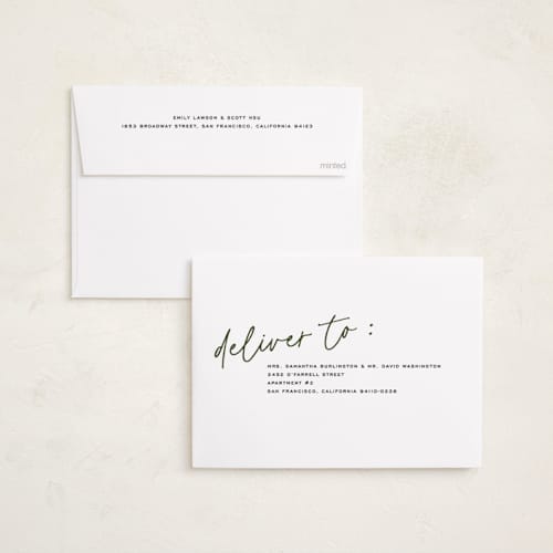 This is a pine holiday photo cards with standard by Annie Clark called off the grid printing on recycled smooth signature in standard