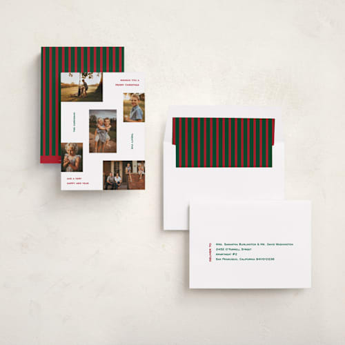 This is a festive holiday photo cards with standard by Pati Cascino called axel printing on recycled smooth signature in standard