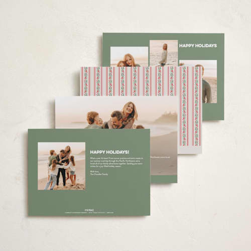 This is a cranberry holiday photo cards with standard by Kristie Kern called merriest berry printing on recycled smooth signature in standard
