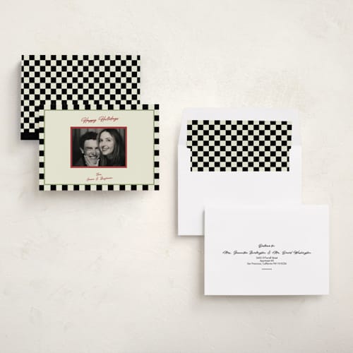 This is a ink holiday photo cards with standard by Helena Vitto called the edge printing on recycled smooth signature in standard