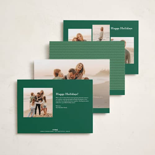 This is a evergreen holiday photo cards with standard by Julie Murray called north pole party printing on recycled smooth signature in standard