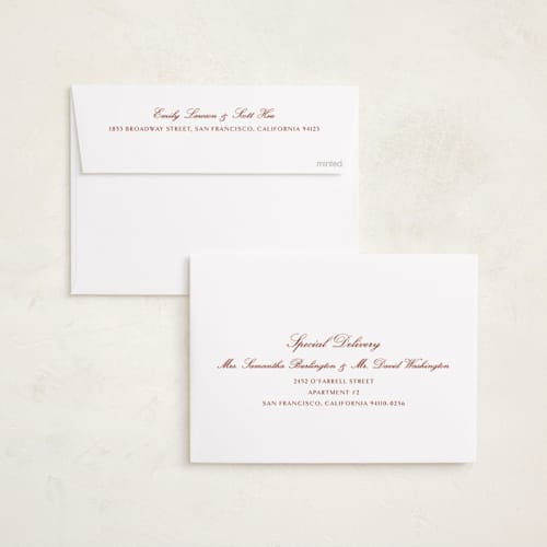 This is a mahogany holiday photo cards with standard by chocomocacino called zensai printing on recycled smooth signature in standard