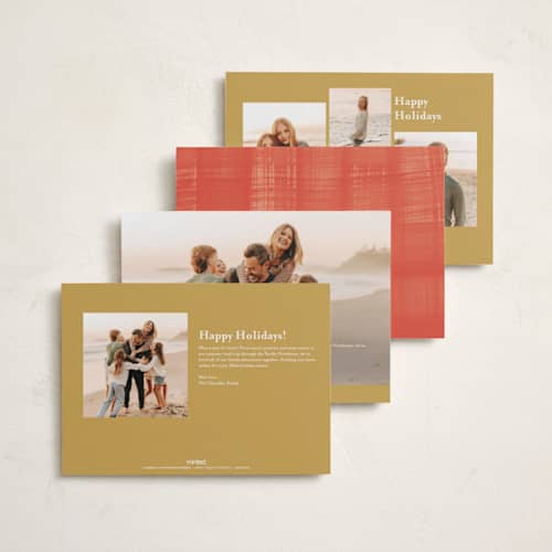This is a maize holiday photo cards with standard by Penny Eversole called not my idea pet card printing on recycled smooth signature in standard