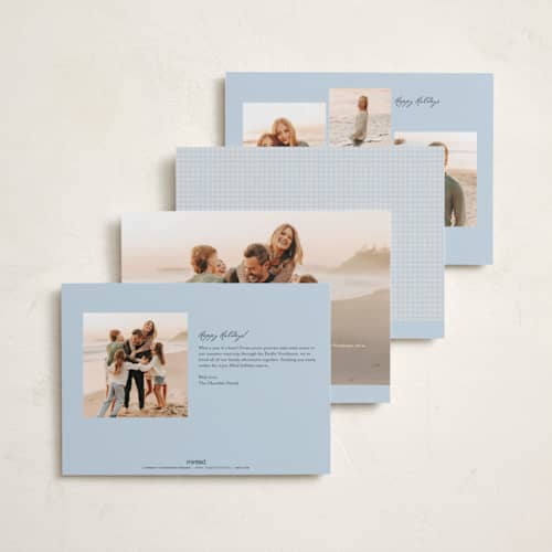 This is a sky holiday photo cards with standard by Tamara Hilje called coastal gingham printing on recycled smooth signature in standard
