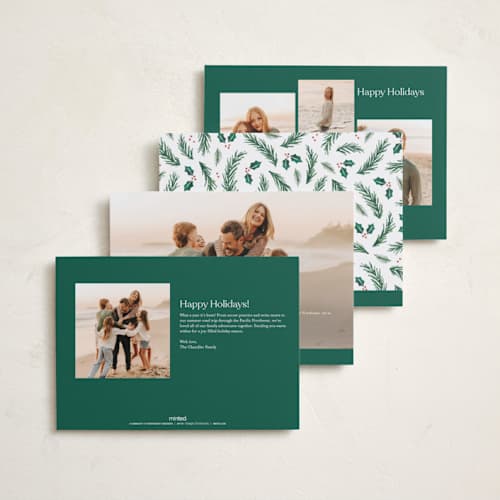 This is a snow holiday photo cards with standard by Hooray Creative called a married christmas printing on recycled smooth signature in standard