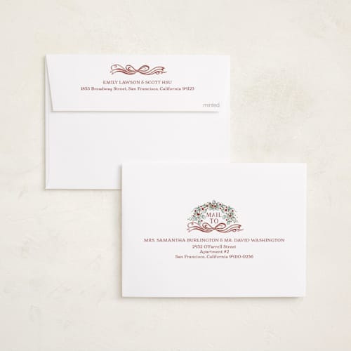 This is a brandy wine holiday photo cards with standard by Paper Sun Studio called colonial christmas printing on recycled smooth signature in standard