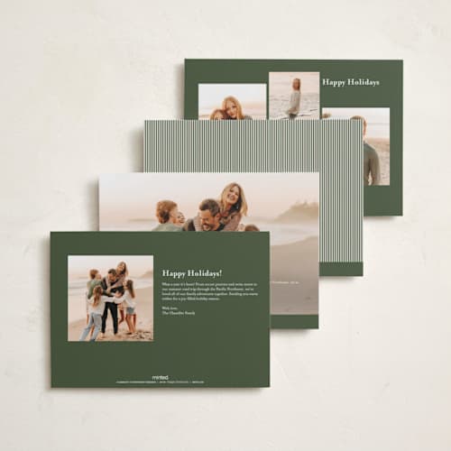 This is a spruce holiday photo cards with standard by Carolyn Nicks called chickadee printing on recycled smooth signature in standard