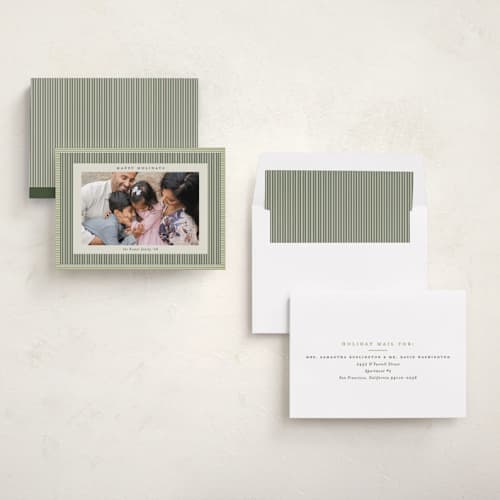 This is a spruce holiday photo cards with standard by Carolyn Nicks called chickadee printing on recycled smooth signature in standard