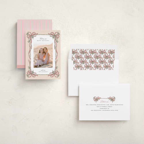 This is a ballet holiday photo cards with standard by Itsy Belle Studio called maison ruban printing on recycled smooth signature in standard