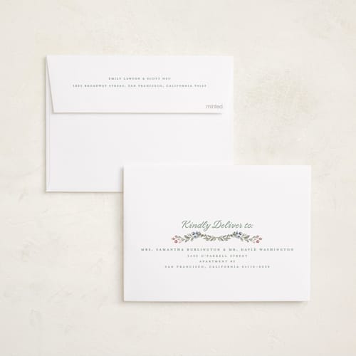 This is a winter holiday photo cards with standard by Petra Kern called border line printing on recycled smooth signature in standard
