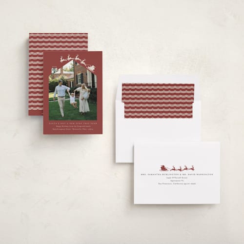This is a cinnamon holiday photo cards with standard by Heather Schertzer called new stop printing on recycled smooth signature in standard