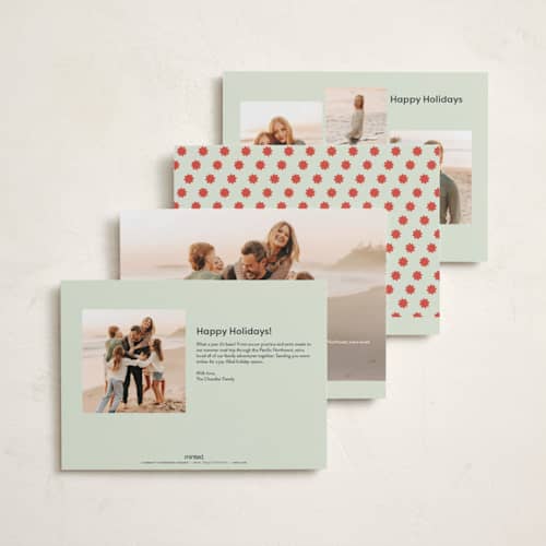 This is a succulent holiday photo cards with standard by Megan Davis called pecos printing on recycled smooth signature in standard