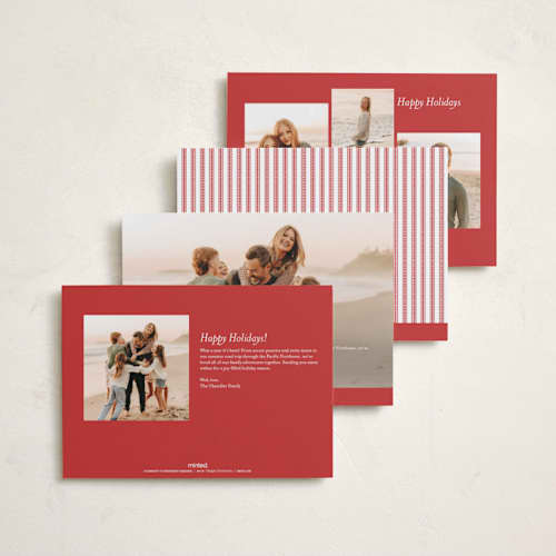 This is a cherry holiday photo cards with standard by Carolyn MacLaren called tailored chic frame printing on recycled smooth signature in standard