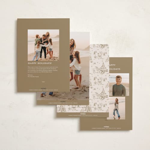 This is a caramel holiday photo cards with standard by Teju Reval called disney's holiday pooh printing on recycled smooth signature in standard