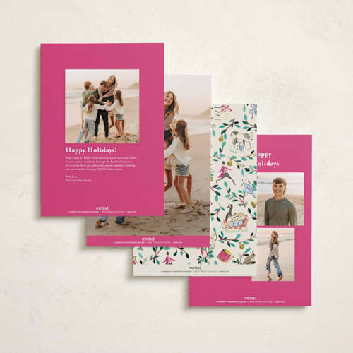 This is a jewel holiday photo cards with standard by Sarah Knight called 12 days of christmas printing on recycled smooth signature in standard