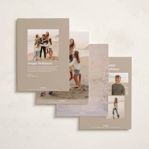 This is a gingerbread holiday photo cards with standard by Lindsay Megahed called winter wishes printing on recycled smooth signature in standard