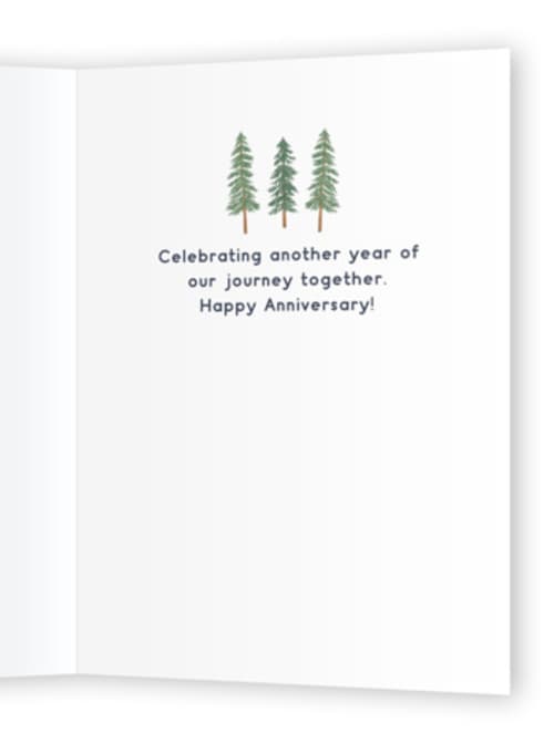 This is a midnight anniversary cards with standard by Elly called adventure printing on signature in greeting cards