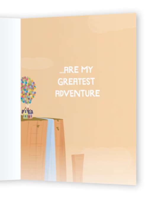 This is a honey anniversary cards with standard by Vera Lim called disney and pixar's up adventure printing on signature in greeting cards
