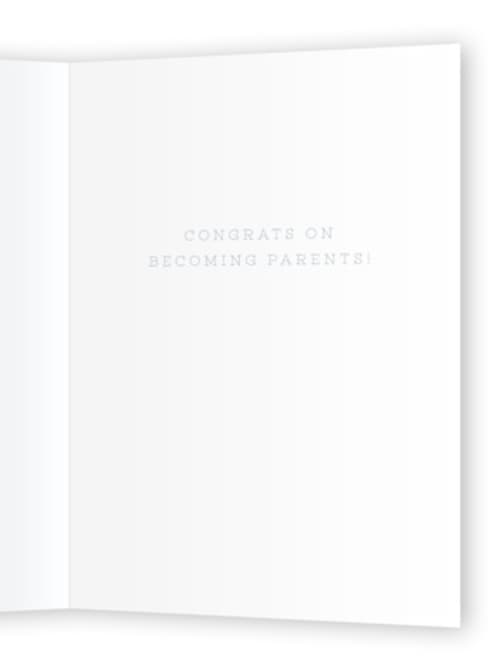 This is a blush new baby greeting cards with standard by Baumbirdy called real deal printing on signature in greeting cards