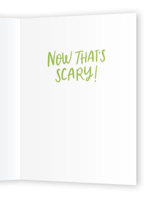This is a midnight birthday cards with standard by Stacy Maalouf called disney and pixar's now that's scary printing on signature in greeting cards