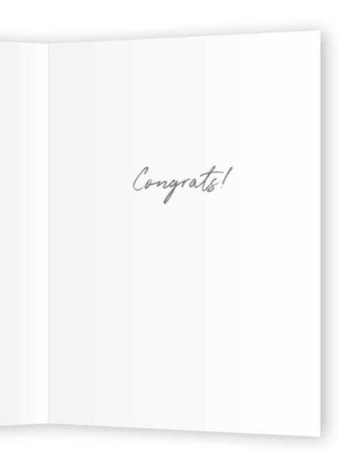 This is a golden congratulations cards with standard by Robert and Stella called yay for you! printing on signature in greeting cards