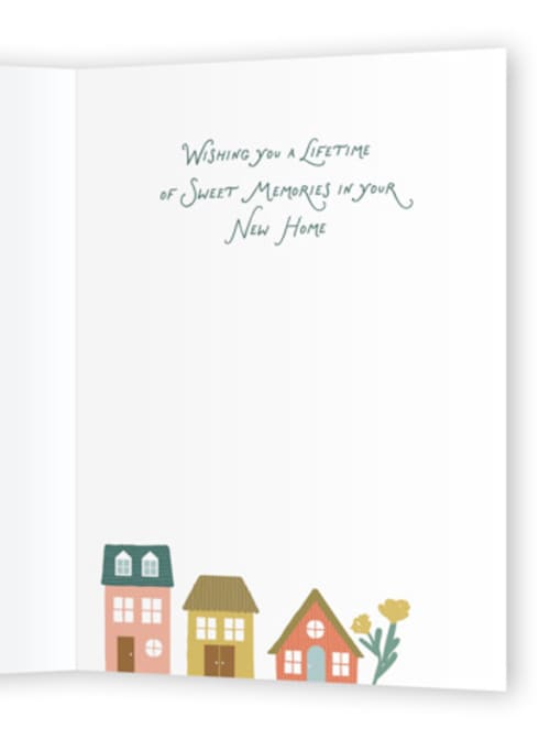 This is a navy congratulations cards with standard by Kelly Watkins called floral village printing on signature in greeting cards