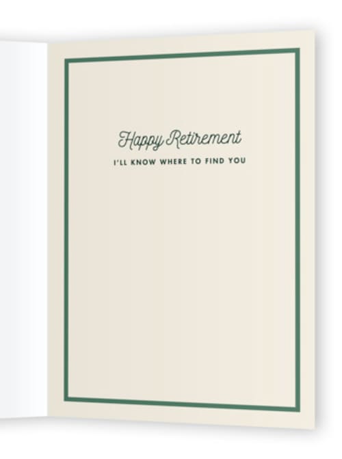 This is a cream congratulations cards with standard by Becky Nimoy called golf time printing on signature in greeting cards
