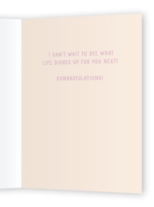 This is a peony congratulations cards with standard by Megan Cash called pastabilities printing on signature in greeting cards
