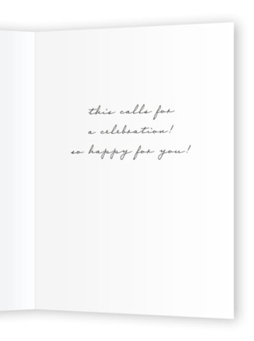 This is a champagne congratulations cards with standard by Jackie Crawford called sparkling champagne tower printing on signature in greeting cards