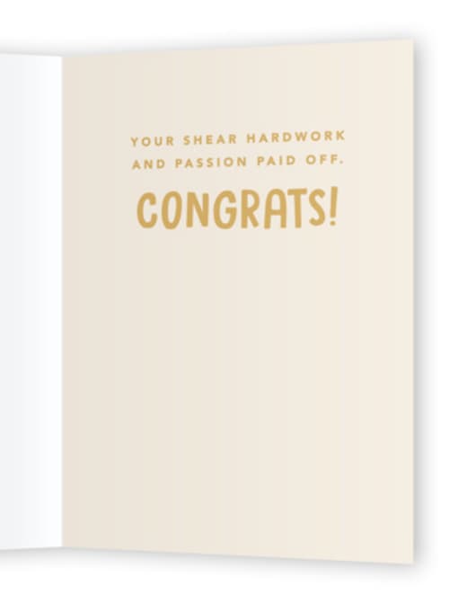 This is a dandelion congratulations cards with standard by Creo Study called ewe did it printing on signature in greeting cards
