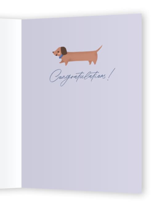 This is a bone congratulations cards with standard by Itsy Belle Studio called congrats weiner printing on signature in greeting cards