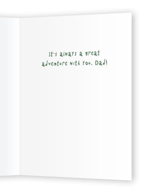 This is a pine fathers day cards with standard by Susan Zinader called the happy camper printing on signature in greeting cards