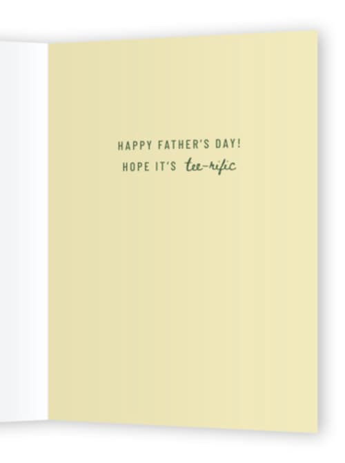 This is a grass fathers day cards with standard by Sierra Lee called best by par printing on signature in greeting cards