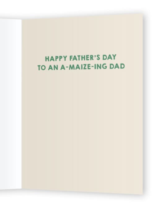 This is a corn fathers day cards with standard by Creo Study called king of corny printing on signature in greeting cards