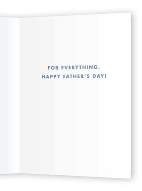 This is a denim fathers day cards with standard by AK Graphics called pinstripe printing on signature in greeting cards