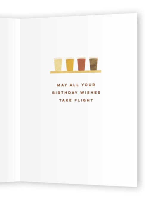 This is a champagne birthday cards for him with standard by Jessie Steury called take flight printing on signature in greeting cards