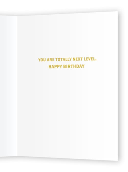 This is a highlighter birthday cards for him with standard by Alexandra Cohn called next level birthday printing on signature in greeting cards