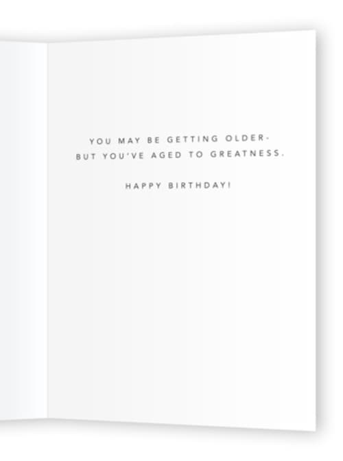 This is a navy birthday cards for him with standard by Nicole Senecal called straight whiskey printing on signature in greeting cards
