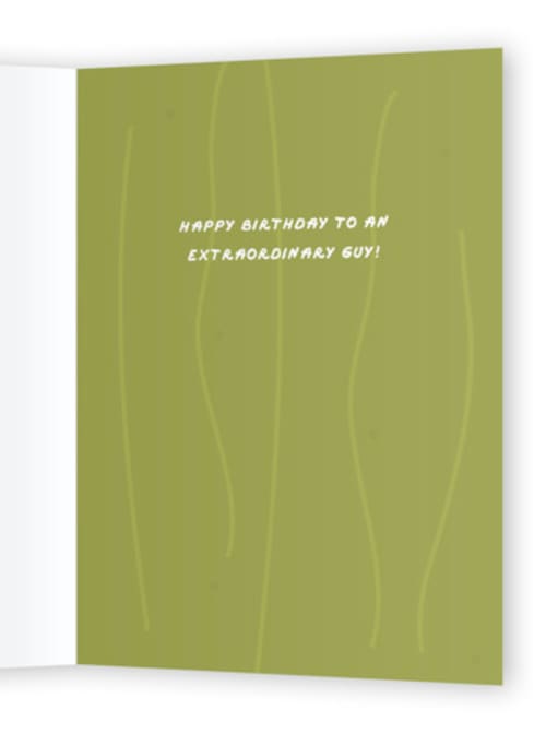 This is a cucumber birthday cards for him with standard by Erica Krystek called big dill printing on signature in greeting cards