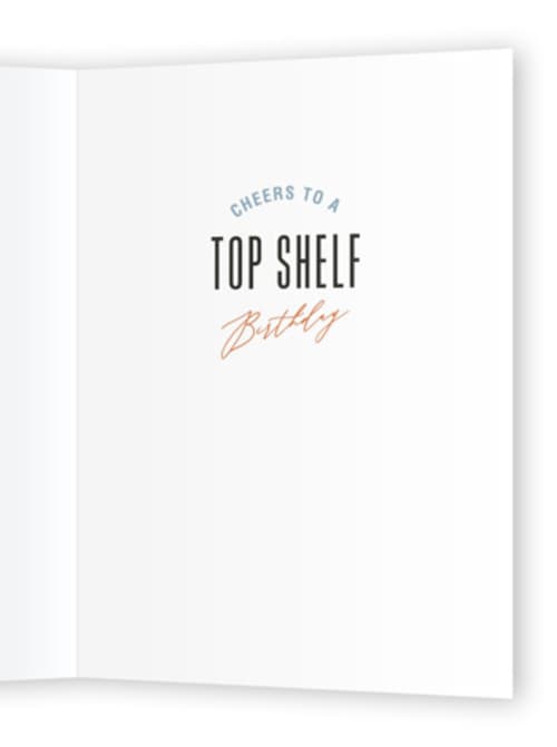 This is a denim birthday cards for him with standard by Susan Zinader called top shelf printing on signature in greeting cards