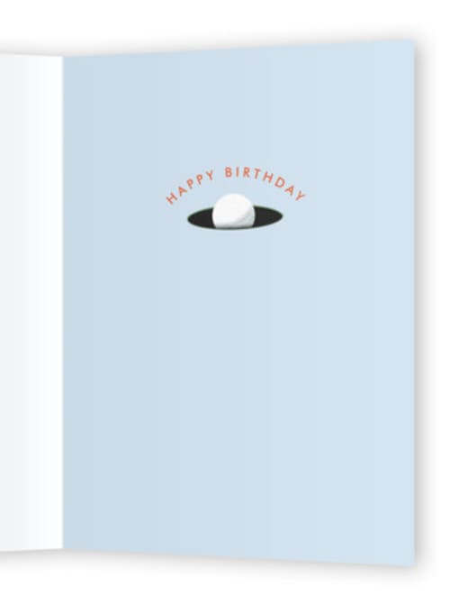 This is a grass birthday cards for him with standard by Becky Nimoy called golfing dad printing on signature in greeting cards