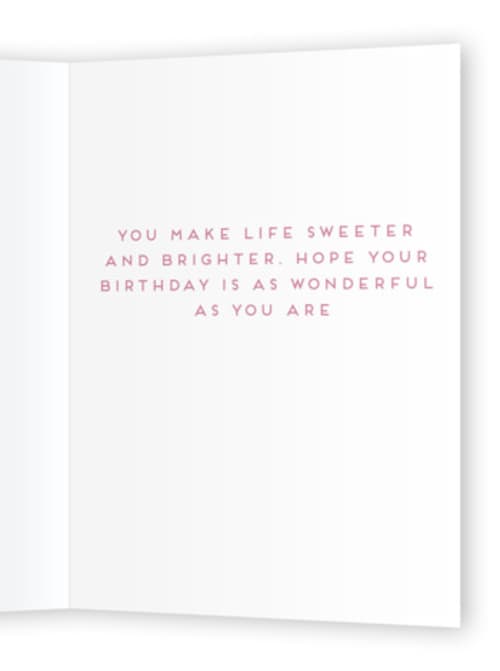This is a rose birthday cards for her with standard by Everett Paper Goods called cupcake wishes printing on signature in greeting cards