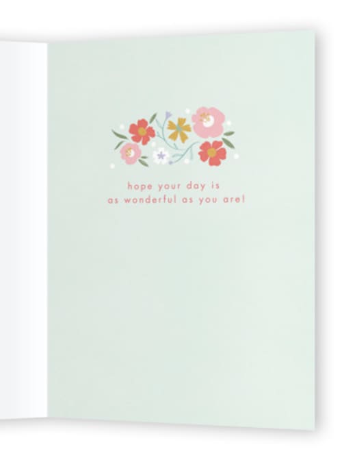 This is a blush birthday cards for her with standard by Erin German called beautiful birthday printing on signature in greeting cards