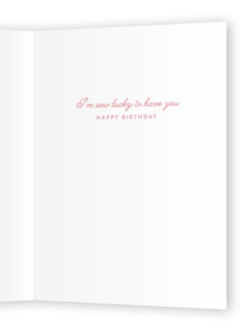 This is a blush birthday cards for her with standard by Jamie Alexander called quilted printing on signature in greeting cards