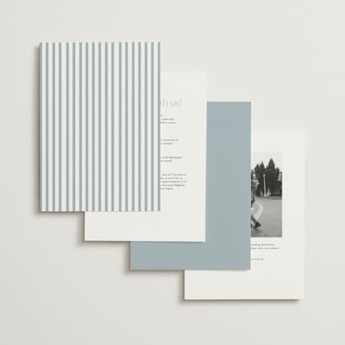 This is a provincial petite wedding invitations with foil pressed by Angela Thompson called gilded edge printing on signature in petite