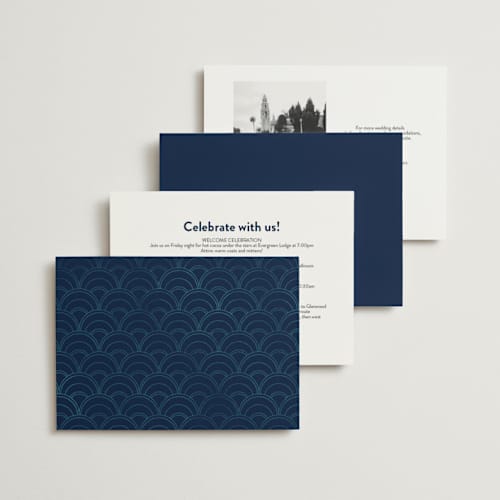 This is a goldenrod petite wedding invitations with foil pressed by GeekInk Design called ornate deco printing on signature in petite