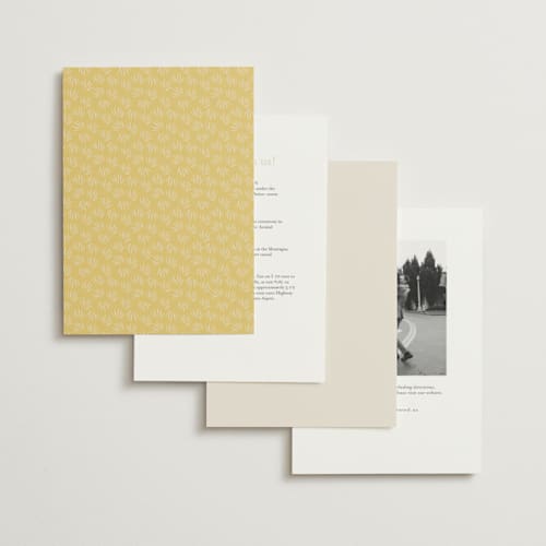This is a buttercup petite wedding invitations with foil pressed by Karidy Walker called storybook garden printing on signature in petite