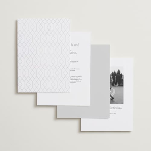 This is a opal petite wedding invitations with foil pressed by Robert and Stella called regent printing on signature in petite