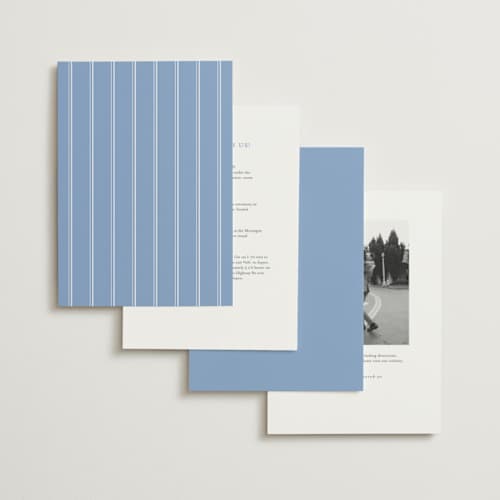 This is a periwinkle foil stamped wedding invitations with foil pressed by Ellen Schlegelmilch called museo printing on signature in standard