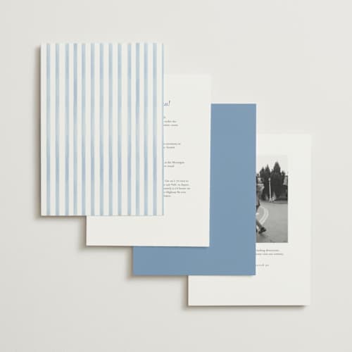 This is a ocean foil stamped wedding invitations with foil pressed by Creo Study called pillowy border printing on signature in standard